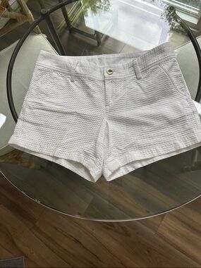 Lilly Pulitzer White Textured High-Waist Shorts